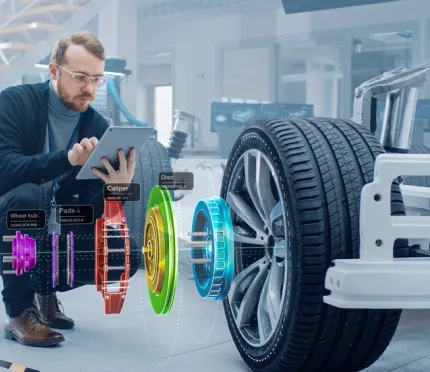 Man checking wheel